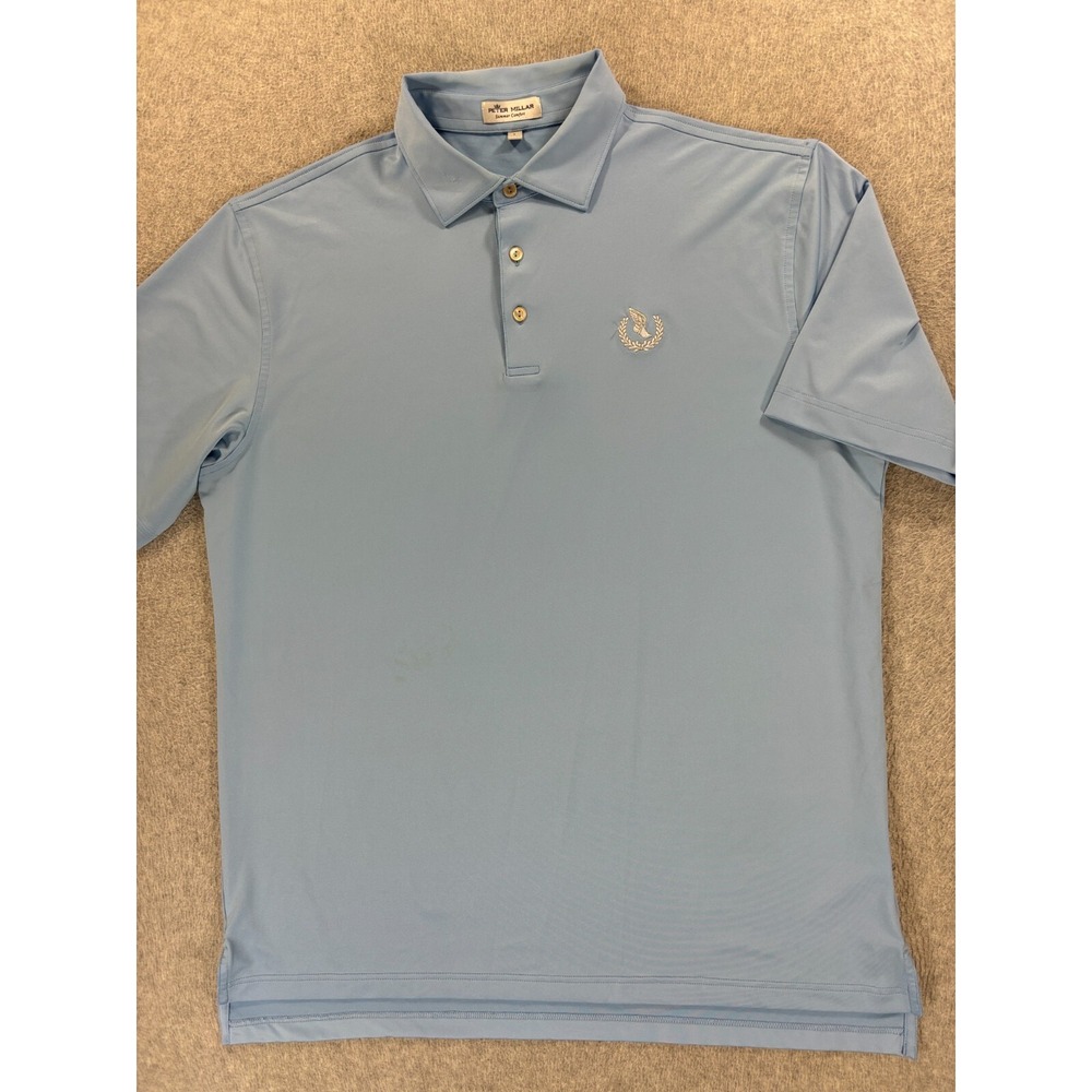 Peter Millar Summer Comfort S/S Performance Golf Polo Shirt (Men's Large) Blue